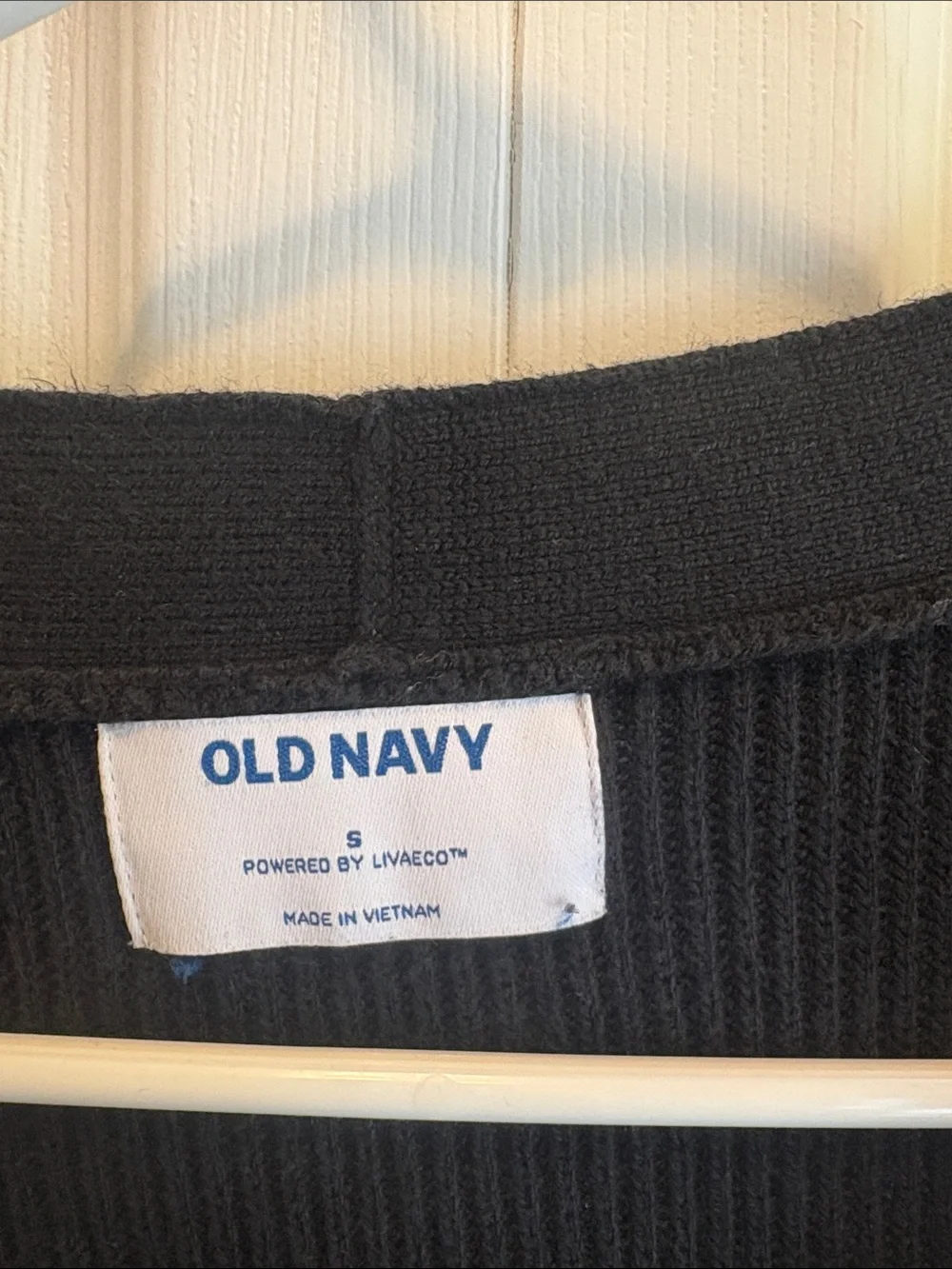 Old Navy Black Ribbed Open Front Cardigan Sweater Small Pockets Livaeco - Picture 2 of 6